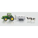 Modely Siku Super Traktor John Deere s přívěsem pro přepravu dobytka vč. 2 krav 1:50