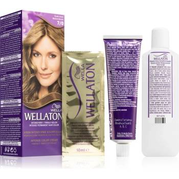 Wella Wellaton Intense перманентната боя за коса с арганово масло цвят 7/0 Medium Blonde