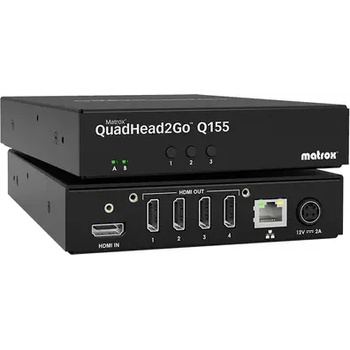 Matrox Външен мулти-дисплей адаптер Matrox QuadHead2GO Q155 Multi-Monitor Q2G-H4K за едновременна работа на 4 мониторa с HDMI вход (Q2G-H4K)