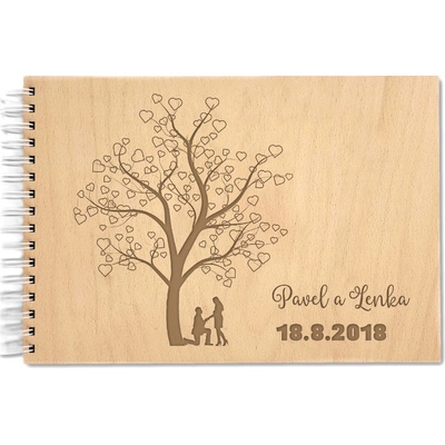 Okamih Svatební fotoalbum na míru, ze dřeva "Svatební strom"