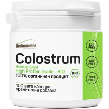 Herbamedica Хранителна добавка Hebamedica - Colostrum, 100 капсули