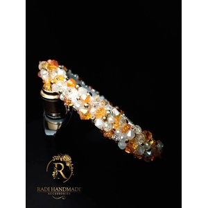 Radi handmade Диадема за коса с оранжеви кристали (503)