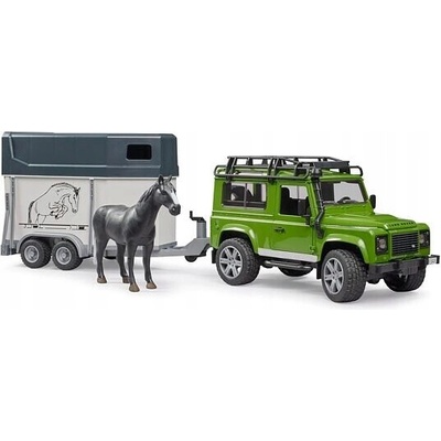 Bruder Osobný automobil zelený s prívesom pre kone 1:16
