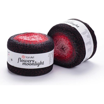 Yarn Art Příze Flowers Moonlight 3282 růžová, červená, šedá, černá