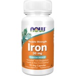 NOW NOW Iron 36 mg Double Strength, 90 Veg Capsules
