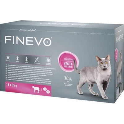 Finevo Sensitive Cat teľacie 16 x 85 g