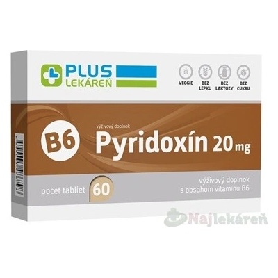 Plus Lekáreň Pyridoxín 20mg vitamín B6 60 tabliet