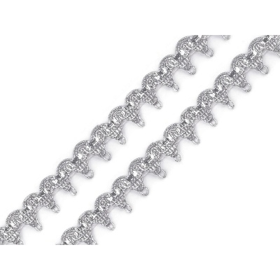 Prima-obchod Leonský prýmek, barva 1 (15 mm) stříbrná