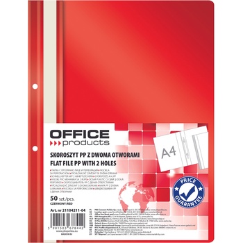 Image 1 of Office Products Папка Office Products с прозрачно лице с перф, червена (25879-А-ЧЕРВЕН)
