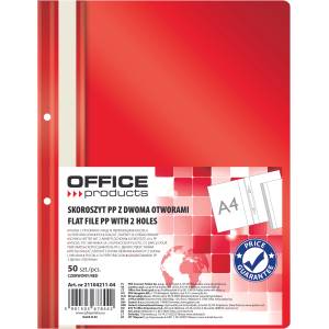 Office Products Папка Office Products с прозрачно лице с перф, червена (25879-А-ЧЕРВЕН)