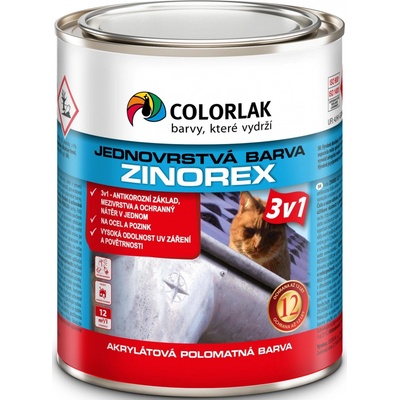 Colorlak ZINOREX S 2211 RAL 9010 Bílá 0,6L – Zboží Mobilmania