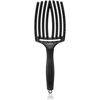 Olivia Garden Fingerbrush Boar & Nylon Четка за коса с влакна от найлон и глиган Full Black L