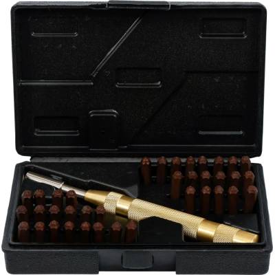 BGS 3042 Razidla Kraftmann 4 mm "36-in-1" čísla a písmena (Sada 38 dílů)