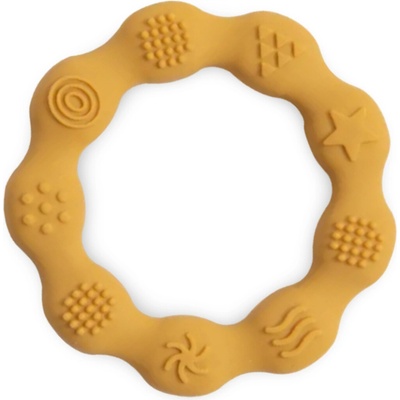Malý Ježko silikon hryzadlo Morská Vlna Mustard Yellow