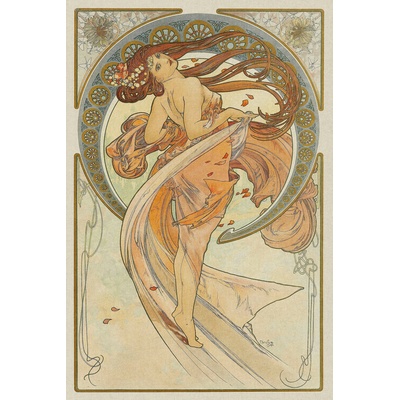 Plagát, Obraz - The Arts: Dance (1898), Alfons Mucha, 26.7 × 40 cm
