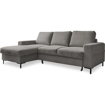 Miuform Сив разтегателен ъглов диван от рипсено кадифе (ляв ъгъл) Lofty Lilly - Miuform (1057ON16)