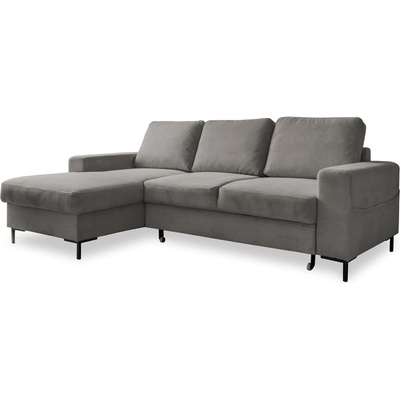 Miuform Сив разтегателен ъглов диван от рипсено кадифе (ляв ъгъл) Lofty Lilly - Miuform (1057ON16)