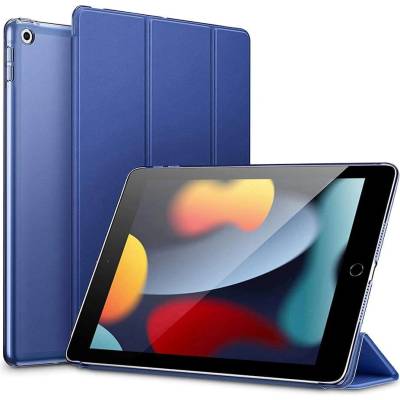 ESR Ascend Trifold Case - полиуретанов калъф с поставка за iPad 9 (2021), iPad 8 (2020), iPad 7 (2019) (тъмносин)