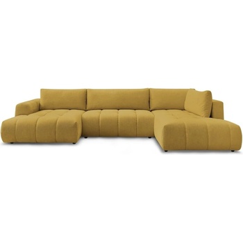 Bobochic Сгъваем/с място за съхранение ъглов диван в цвят горчица (десен ъгъл/U форма) Fuji - Bobochic Paris (106574)