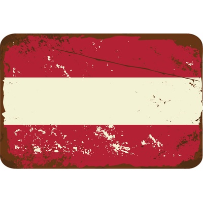 Ceduľa vlajka Rakúsko