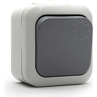 Naiden Kirov Ключ Девиаторен Евро НК, сх. 6, 10А, 250v, Открит монтаж, ip44, Сив (m019004)