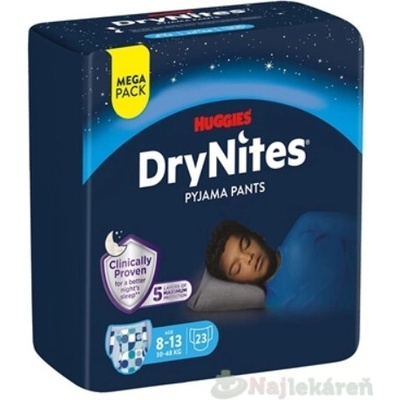 DryNites Huggies L pre chlapcov 8-13 30-48 kg 23 ks