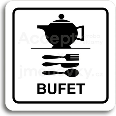 ACCEPT Piktogram bufet - bílá tabulka - černý tisk