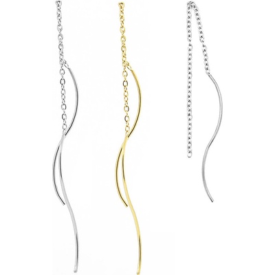 Řetízkové náušnice z chirurgické oceli 120mm - 1ks - A / Nerez SL – Sleviste.cz