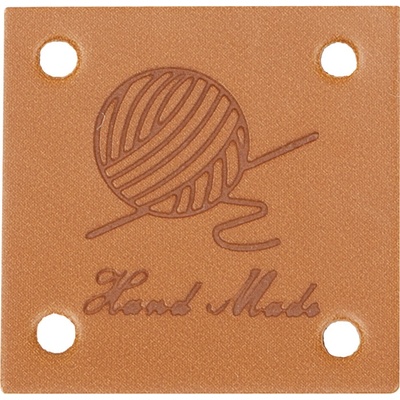 Nášivka Hand Made kožená - sada 4 ks - 25x25 mm – Zboží Dáma
