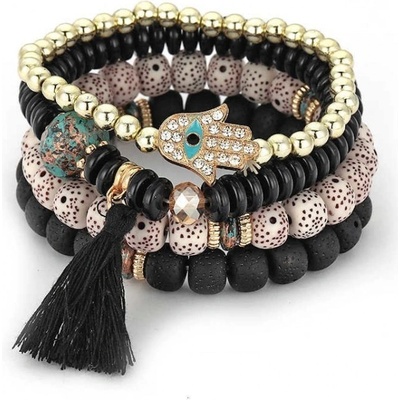 Prosperk náramek Boho beads do černa S4800
