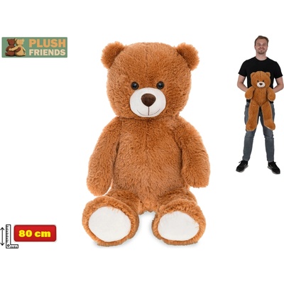 Plush Friends medvěd tmavě hnědý 80 cm