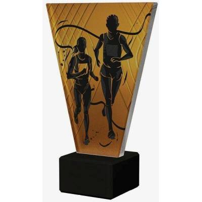 Designová skleněná trofej Běh Výška: 15 cm Průměr: 1 cm