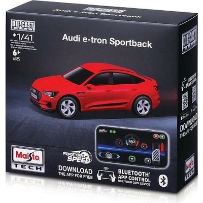 Maisto DieCast Metal so svetlami 1 : 41 Audi etron Sportback červené 24 GHz USB XTR 090159066873