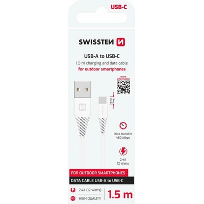 Swissten 71504402 USB/USB-C 3.1, 1,5m, bílý