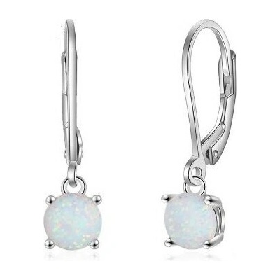 Prošperk stříbrné náušnice visací Opal S1005