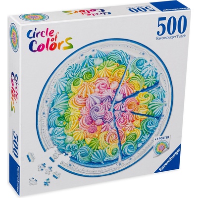 Ravensburger Кръгъл пъзел Ravensburger от 500 части - Торта дъга (17349)