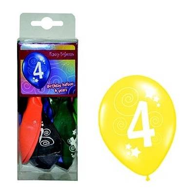 Balónky s číslem 4 barevné