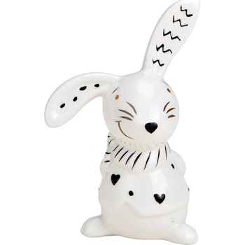 Textilomanie Keramický zajíček BUNNY BACK 10 cm bílý
