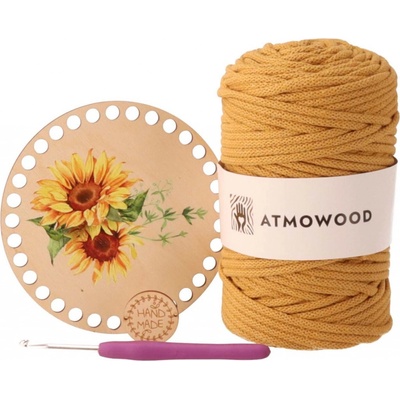 ATMOWOOD Háčkovací sada pro začátečníky - barevné víko na košík