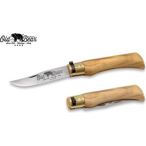 ANTONINI oldbear 9307/21_lu / Джобно ножче от неръждаема стомана с дръжка от маслинено дърво - кафяво 90 мм (aec0009)