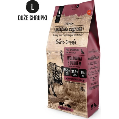 Wiejska Zagroda Lesné príchute Chrumkavé hovädzie s diviakom L 20 kg