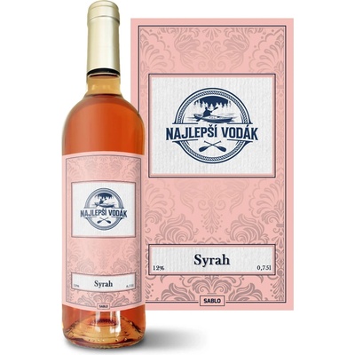Sablio Nejlepší vodák Syrah ružové suché víno 12 % 0,75 l (čistá fľaša)