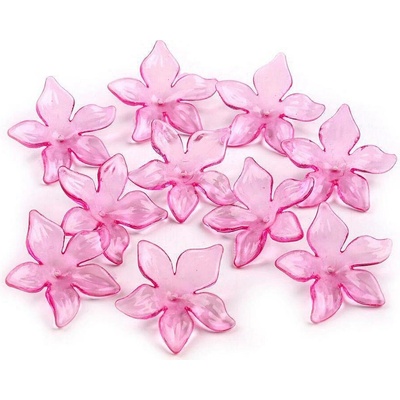 Stoklasa Plastové korálky květ / sukýnka Ø25-29 mm Balení: 20 ks, Varianta: 4 (04) - 29 mm růžový oleandr 4 (04) - 29 mm růžový oleandr