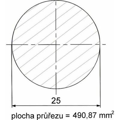 Kruhová ocel plná 25 mm – 6 m