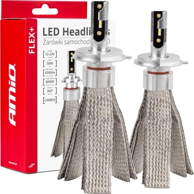 LED žiarovky hlavného svietenia FLEX+ H4/H19 canbus 6000K 12V 24V -03657 AMiO 03657/01082