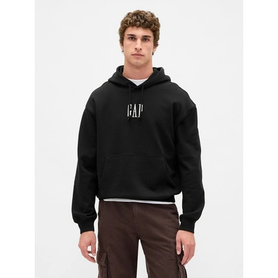 GAP Oversize mikina s logom Heavyweight čierna