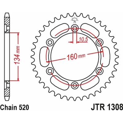 JT rozeta zadní 4400 45 HONDA CBR 600F 01-20, CBR 900 RR 00-03, CBR 1000 RR 04-20, VTR 1000 SP1/SP2 00-06 (440045JT) konverze