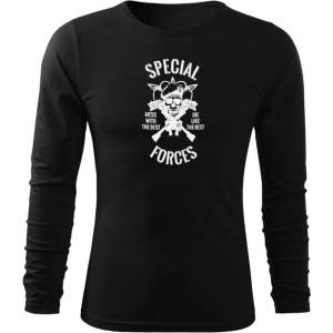 DRAGOWA FIT-T Тениска с дълъг ръкав Special Forces, черна, 160 г/м2 (4559)