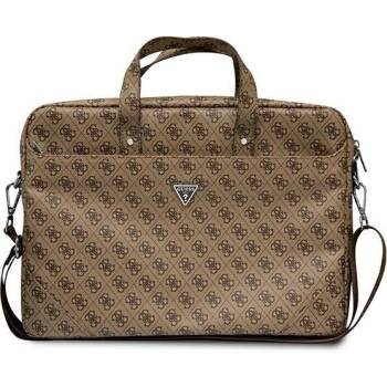 GUESS Чанта за лаптоп Guess GUCB15P4TW до 16"", кафява / кафява, Saffiano 4G Triangle Logo (KXG0036746)