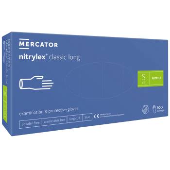 Mercator Medical Дълги нитрилни ръкавици Mercator Nitrylex без талк в онлайн магазин www. vvmstore. com (103030)